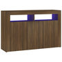 Voir la diapositive 2 : VIDAXL Buffet avec lumieres LED chene marron 115,5x30x75 cm