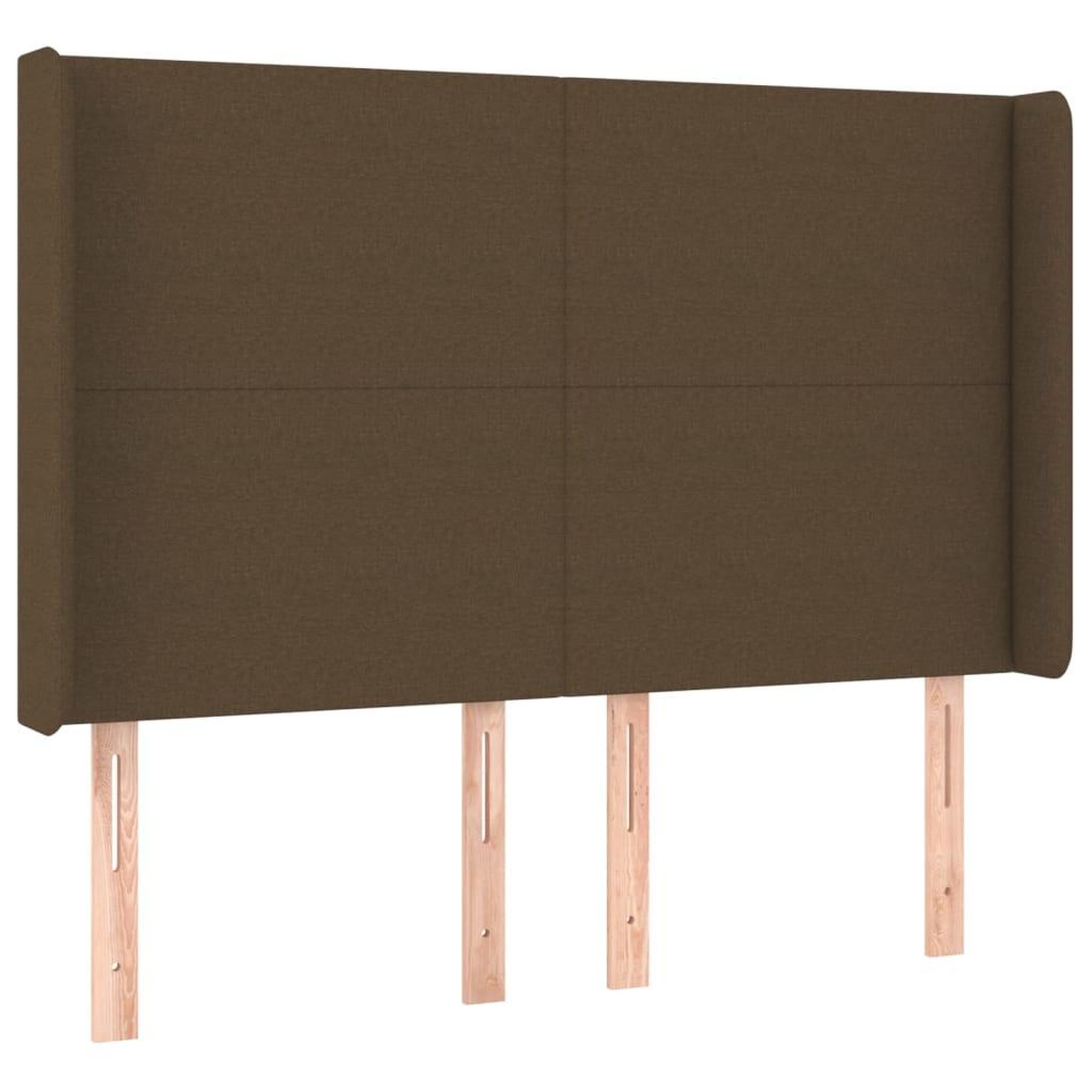 Voir la diapositive 2 : VIDAXL Tete de lit avec oreilles Marron fonce 147x16x118/128 cm Tissu