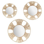 ATMOSPHERA Lot de 3 Miroirs Muraux Déco  Laura  31cm Naturel