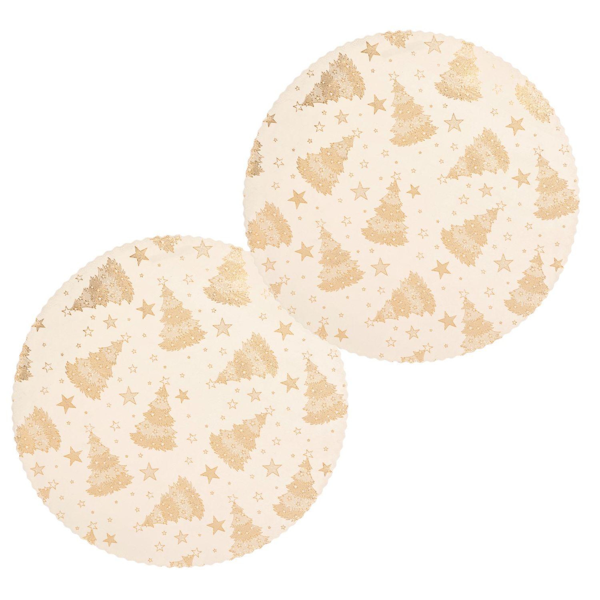 Voir la diapositive 1 : FEERIC LIGHT & CHRISTMAS Lot de 2 sets de table en velours SAPIN