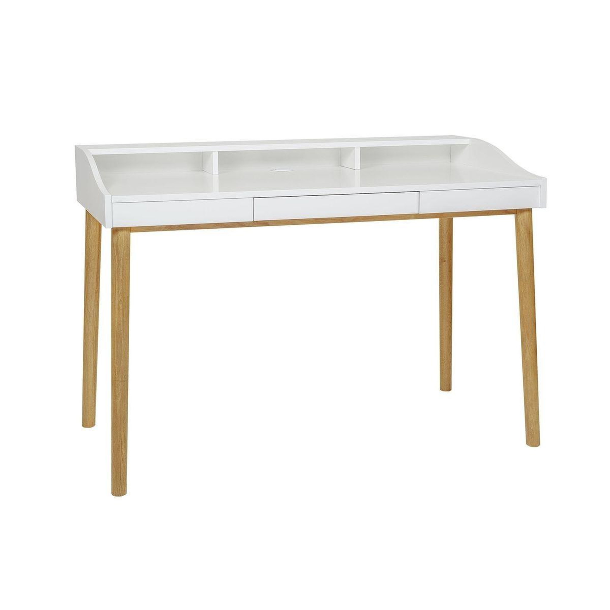 Voir la diapositive 3 : Paris Prix Bureau design 3 tiroirs  lindenhof  120cm blanc & chêne