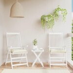 VIDAXL Coussins de chaise lot de 2 blanc creme 40x40x7 cm tissu oxford