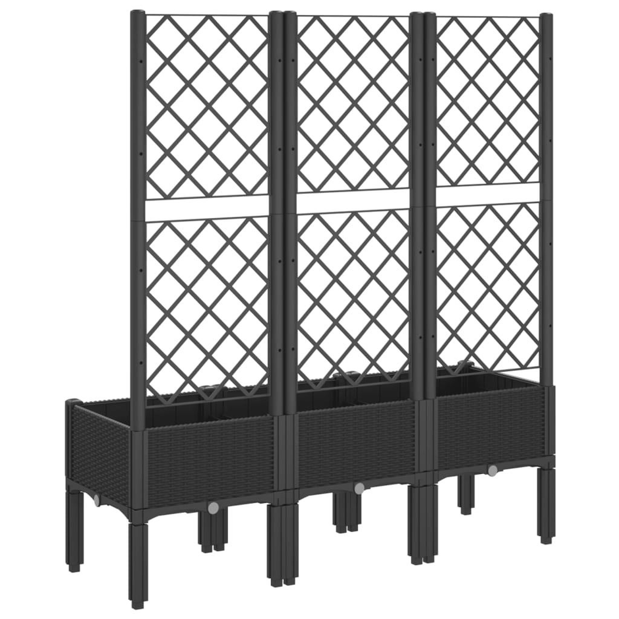 Voir la diapositive 5 : VIDAXL Jardiniere avec treillis noir 120x40x142 cm PP