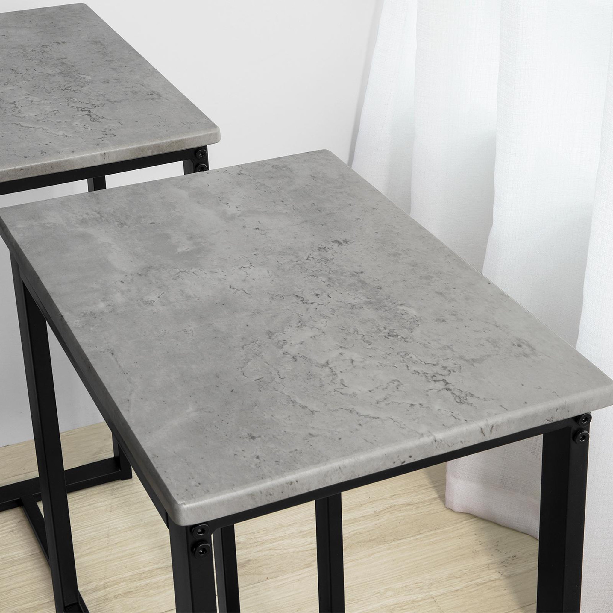 Voir la diapositive 4 : SOBUY SoBuy - Ensemble Table Et 4 Tabourets inclus - Industriel - OGT15