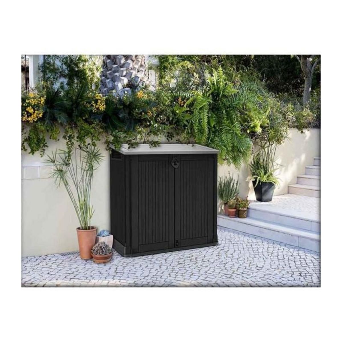 Chalet & jardin Coffre de jardin en résine multifonctions 880 l - noir (sans vérins)