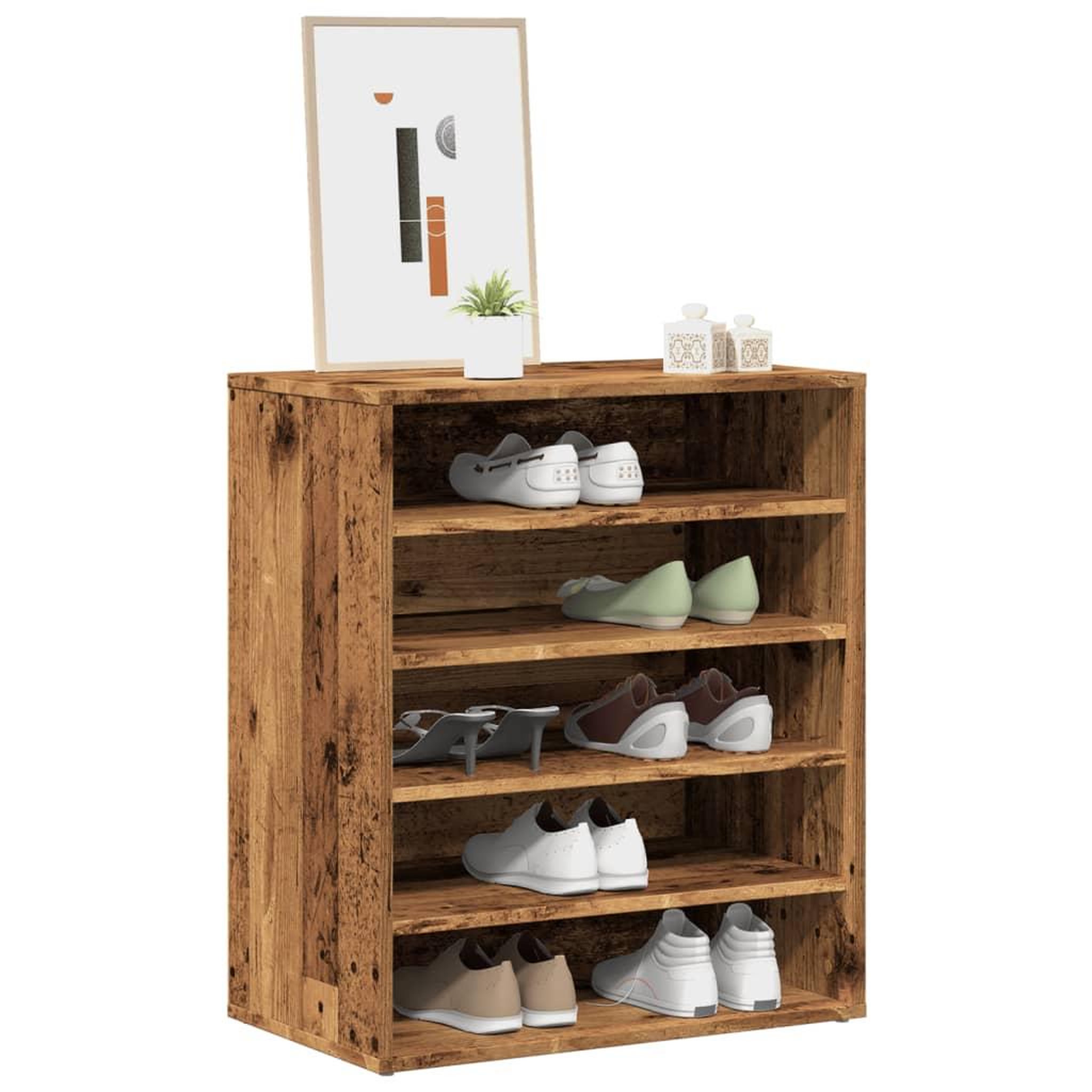 VIDAXL Armoire a chaussures vieux bois 60x35x70 cm bois d'ingenierie
