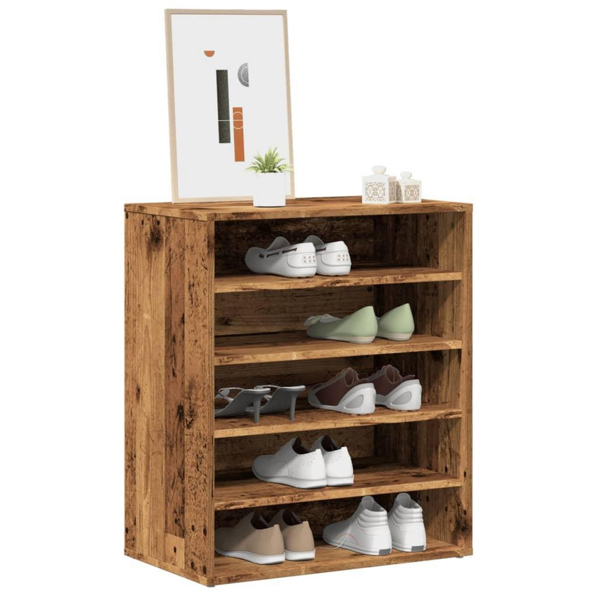VIDAXL Armoire a chaussures vieux bois 60x35x70 cm bois d'ingenierie