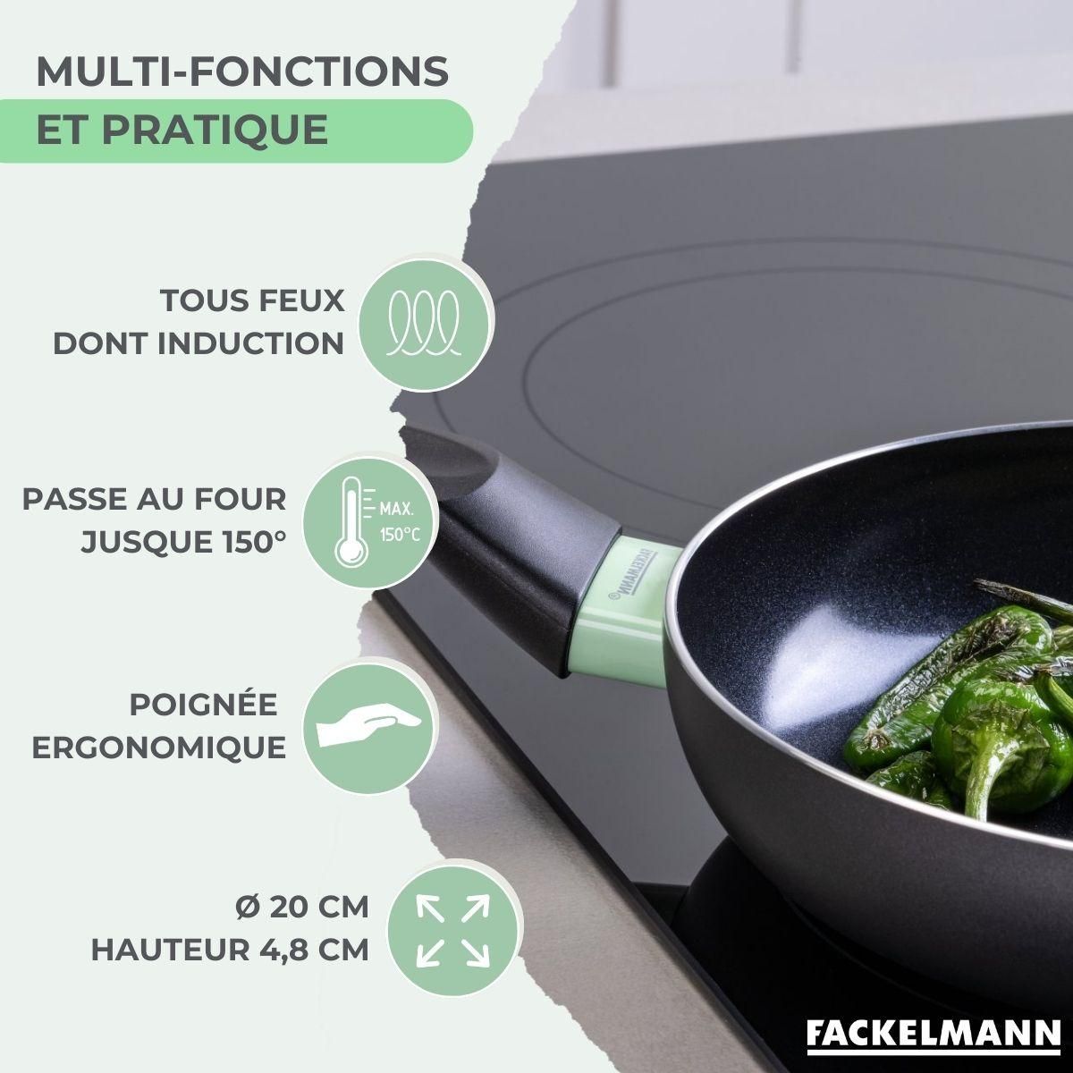 Fackelmann Poêle 20 cm aluminium revêtement céramique antiadhésif sans PFAS Fackelmann Brandao