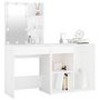 Voir la diapositive 3 : VIDAXL Coiffeuse a LED avec armoire Blanc Bois d'ingenierie