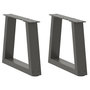 Voir la diapositive 1 : VIDAXL Pieds de table a manger forme V 2 pcs anthracite 40x(30-31,3)cm