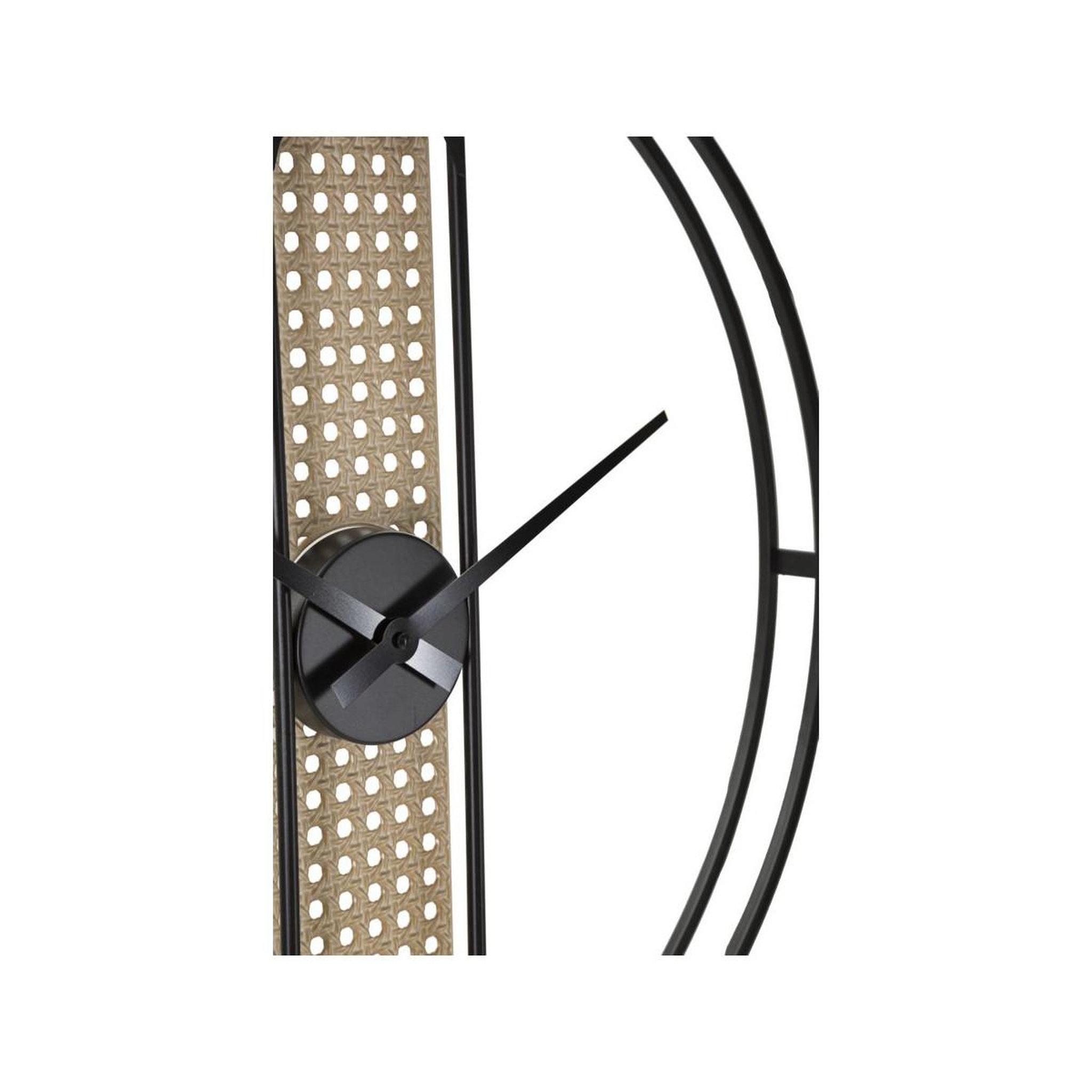 Voir la diapositive 3 : Paris Prix Horloge murale cannage  ribby  60cm noir & crème