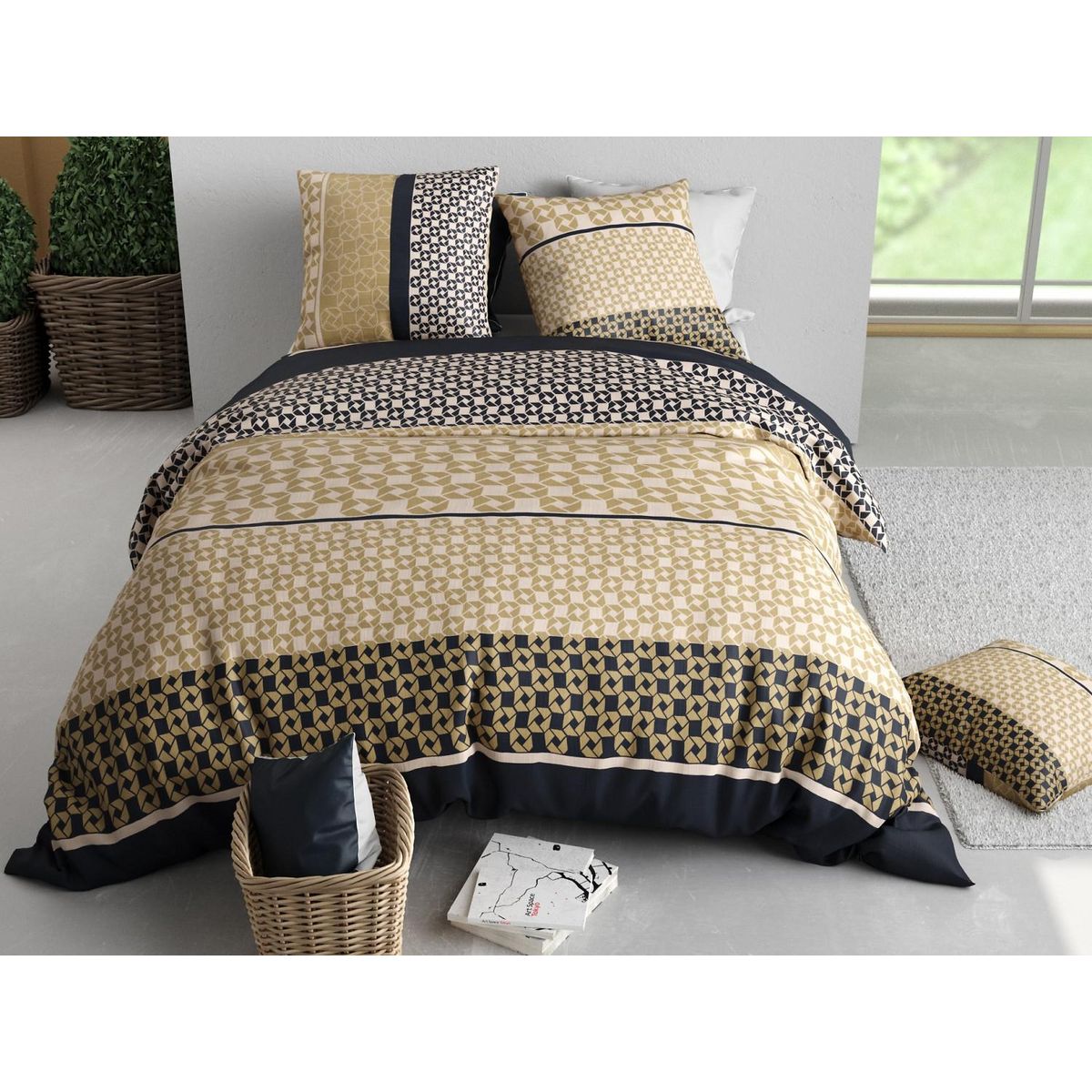 ATELIER DU COTON Parure housse de couette 100% coton 57fils luxore