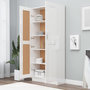Voir la diapositive 3 : VIDAXL Bibliotheque Blanc brillant 82,5x30,5x185,5cm Bois d'ingenierie