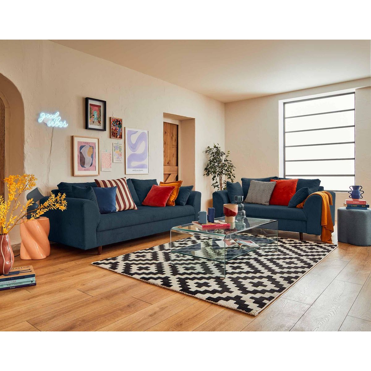 LISA DESIGN Rune - canapé 2 places - en velours côtelé