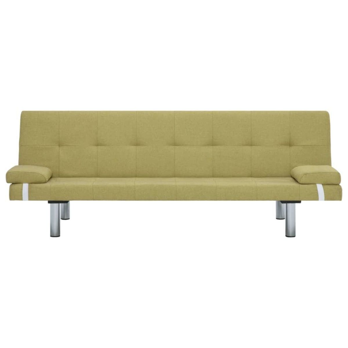 VIDAXL Canape-lit avec deux oreillers Vert Polyester