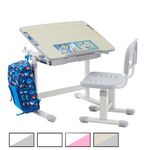 IDIMEX Ensemble bureau et chaise pour enfant TUTTO. Coloris disponibles : Gris