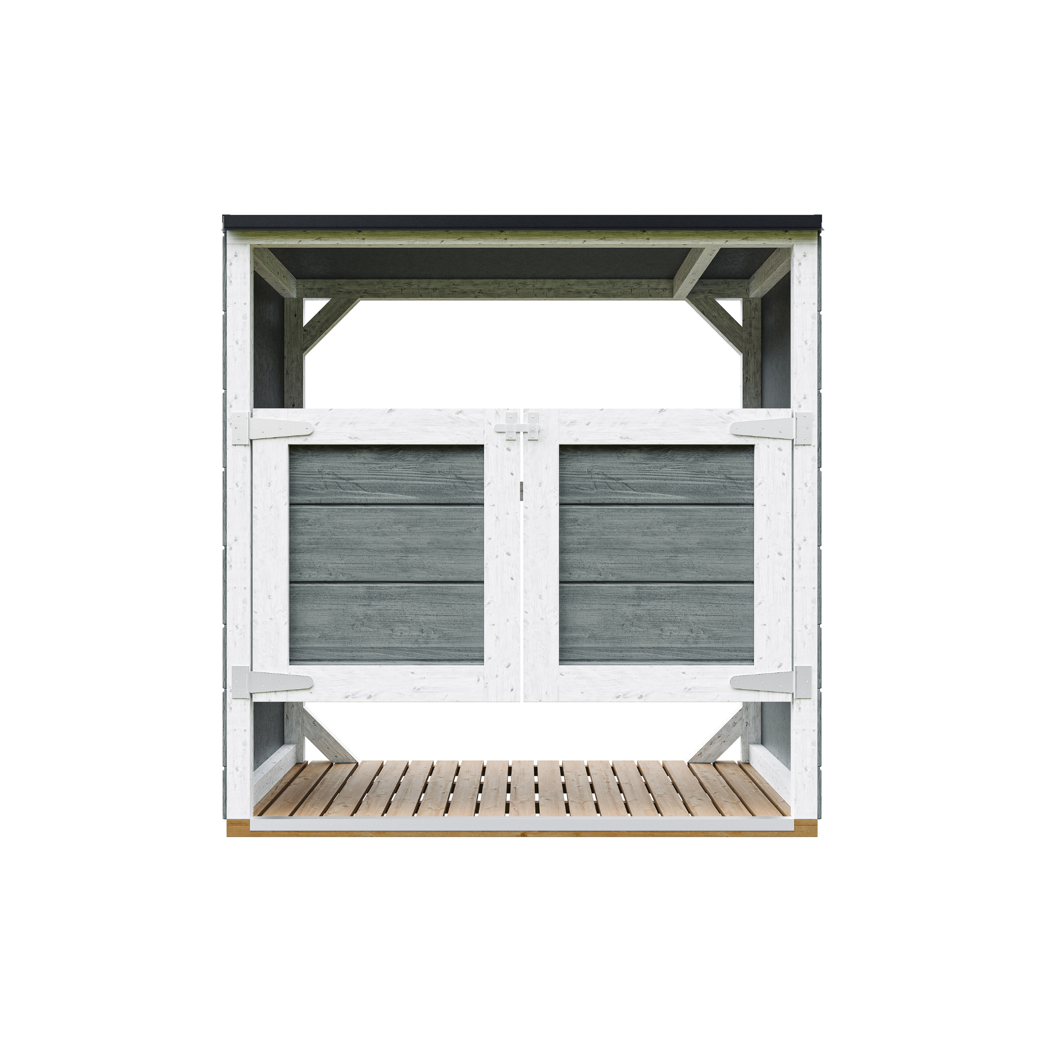 Voir la diapositive 2 : TIMBELA Abri de jardin pour poubelles, Cache poubelle extérieur 2x240L M980A