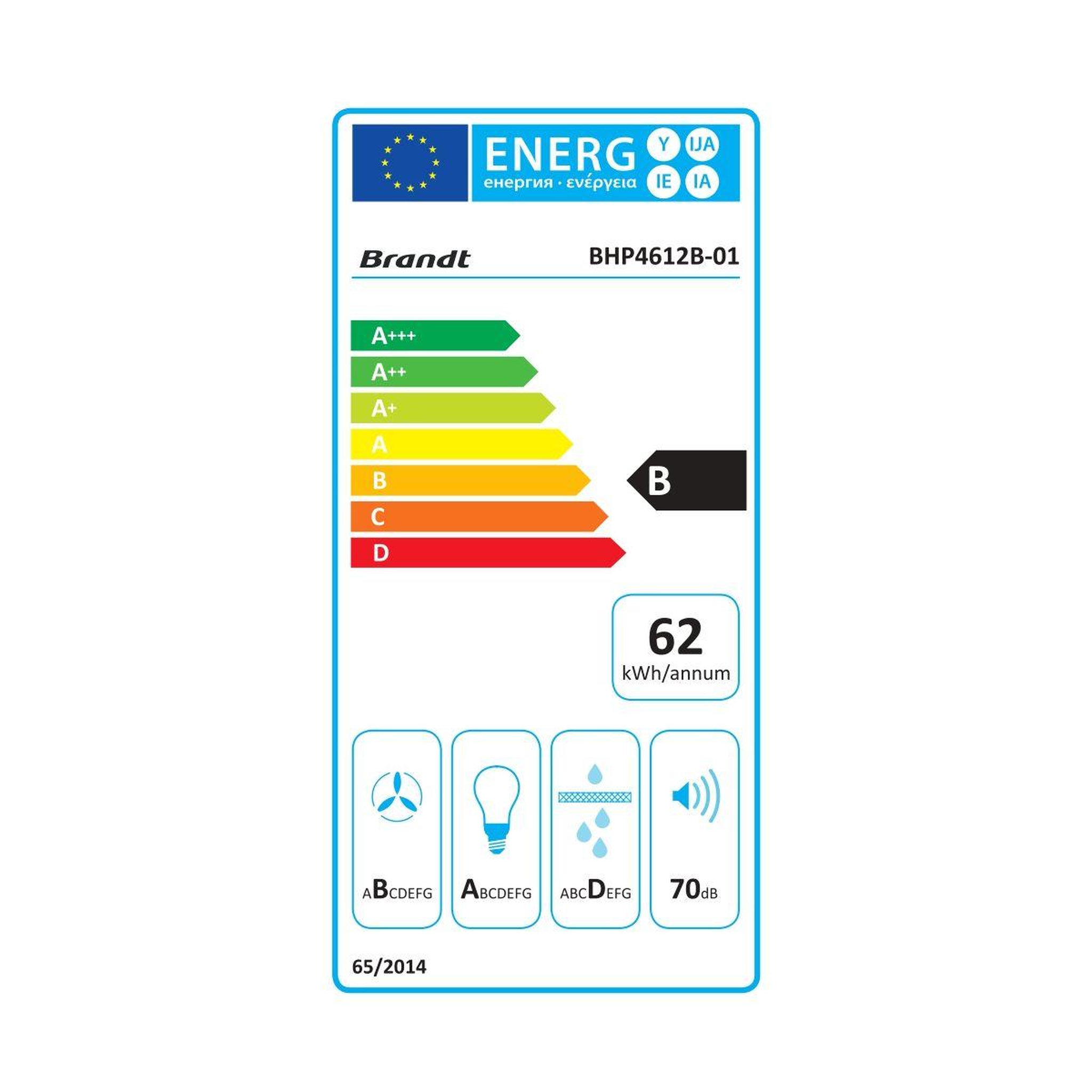 Voir la diapositive 6 : BRANDT Hotte décorative murale BHP4612B