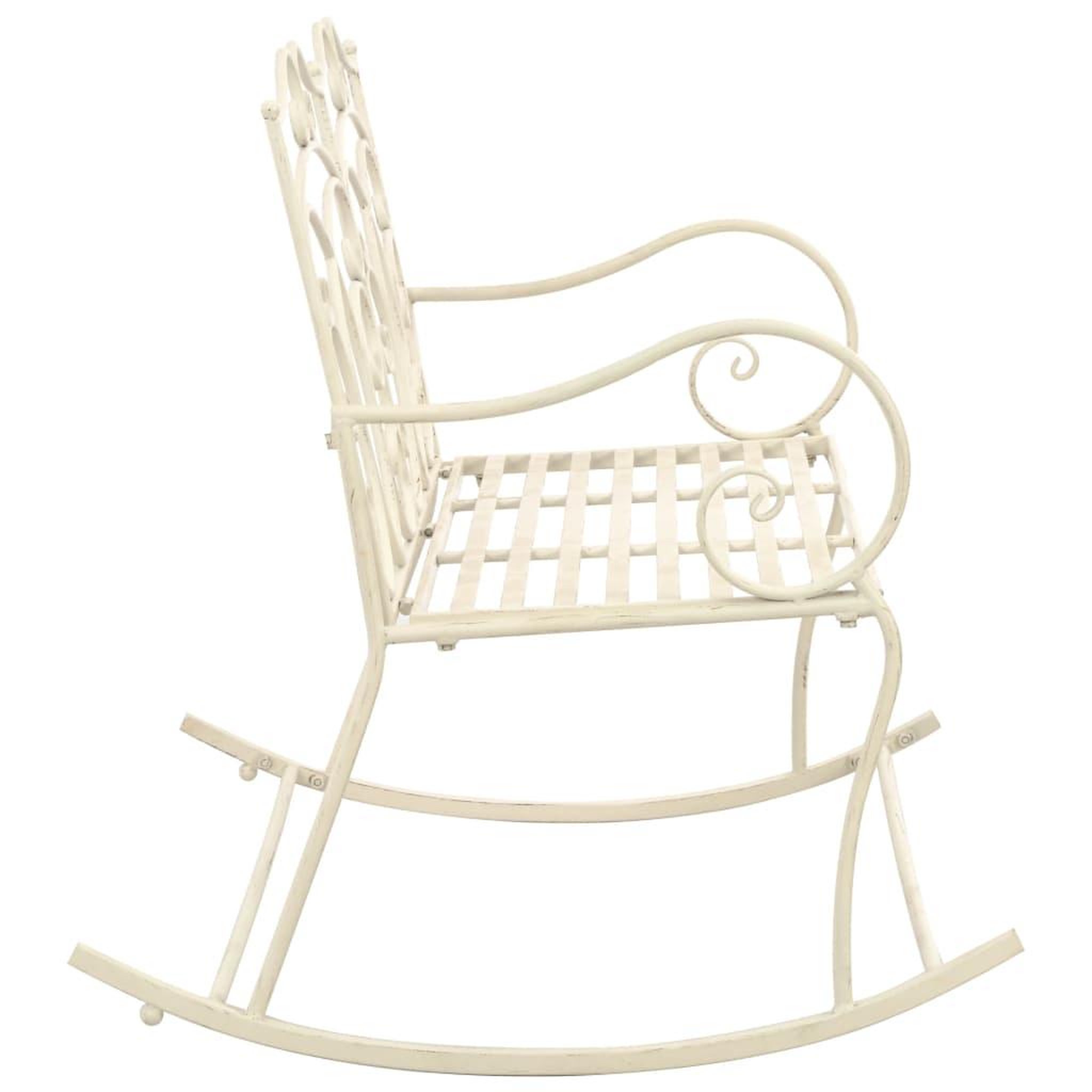 Voir la diapositive 3 : VIDAXL Banc de jardin 104 cm Fer Blanc antique