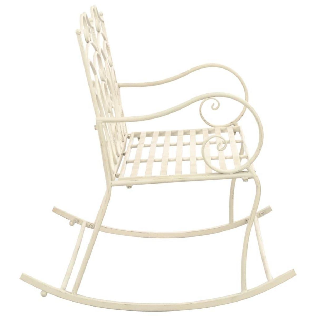 VIDAXL Banc de jardin 104 cm Fer Blanc antique