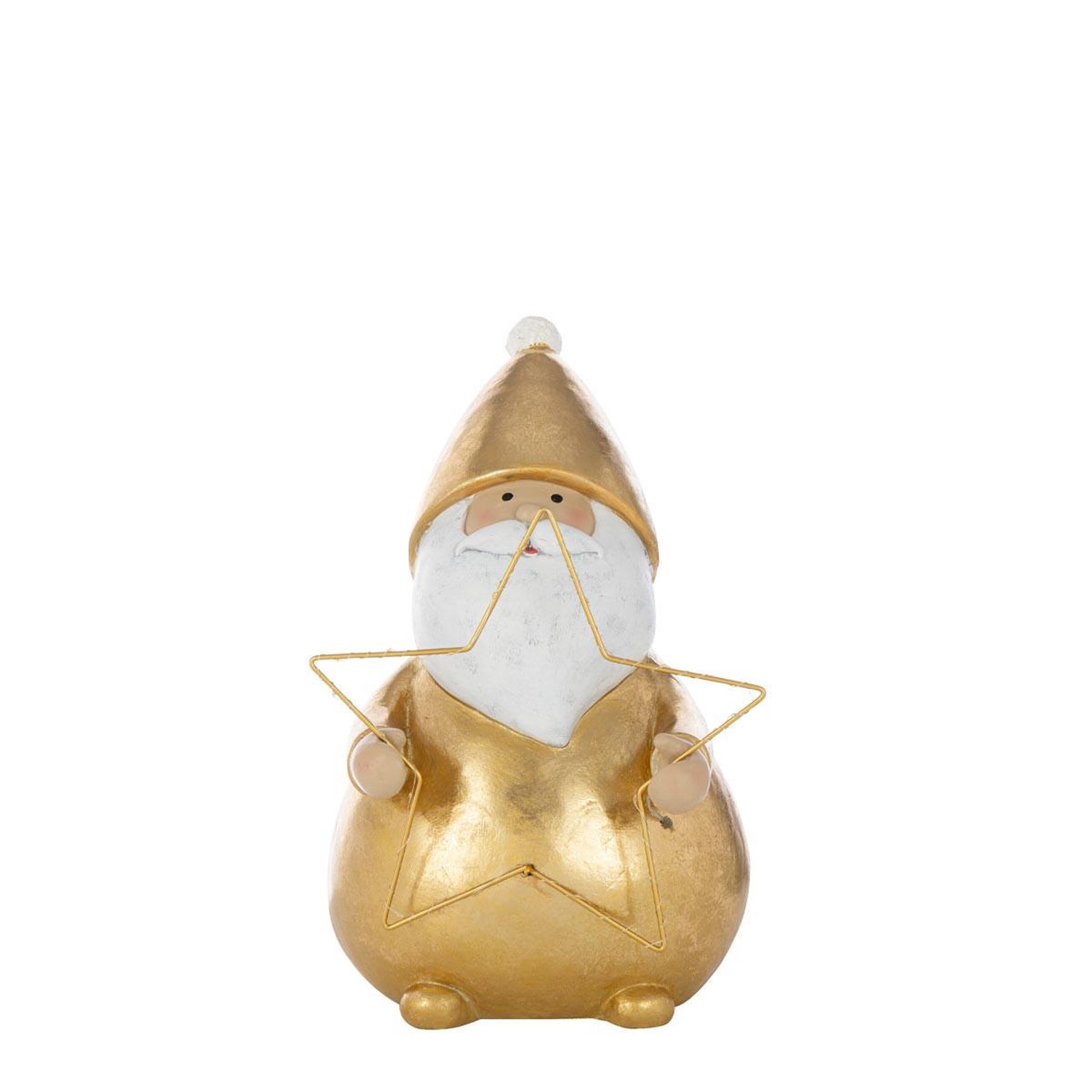 Voir la diapositive 2 : J-LINE Père-noël à led  étoile  46cm doré
