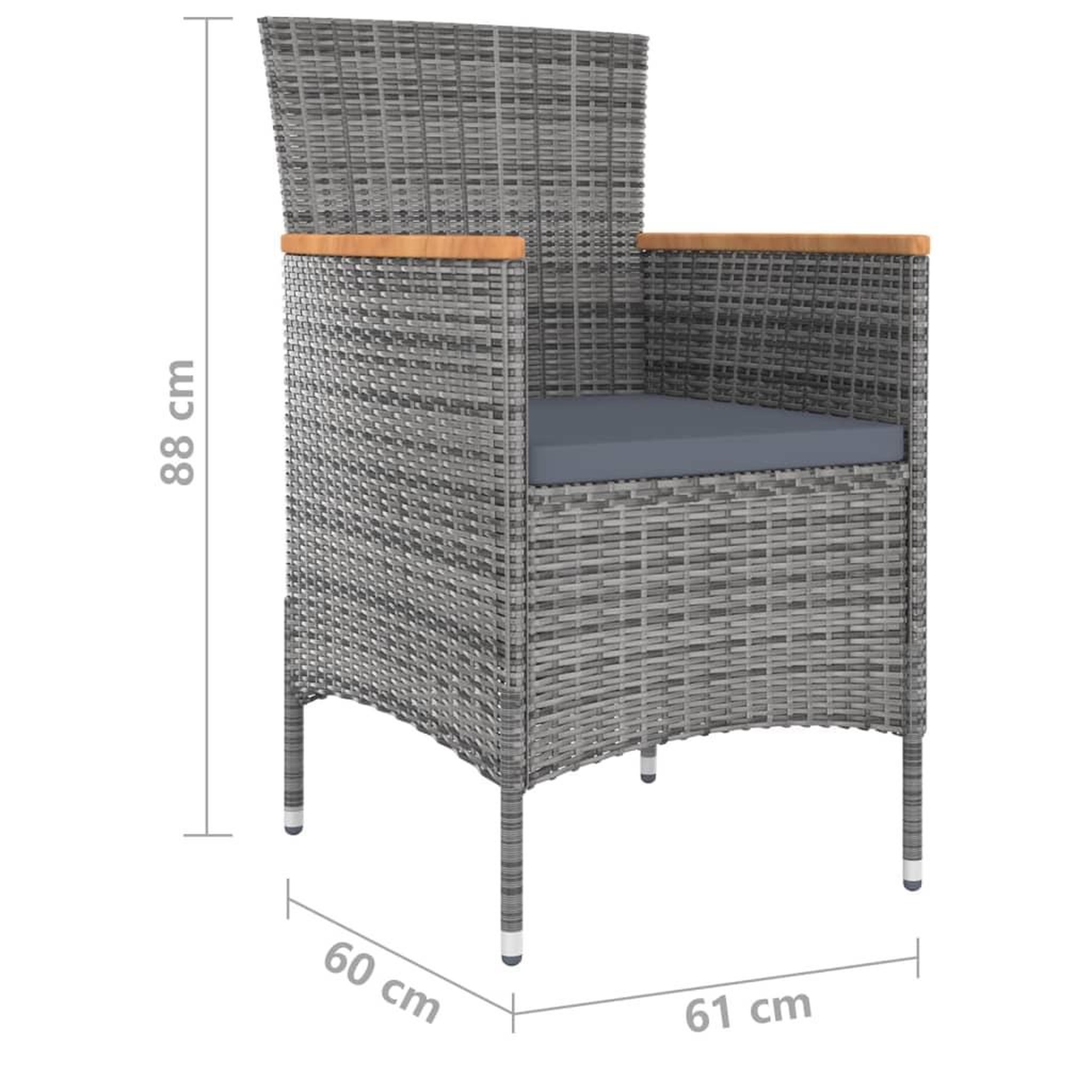 Voir la diapositive 6 : VIDAXL Ensemble a manger de jardin 9 pcs avec coussins Gris