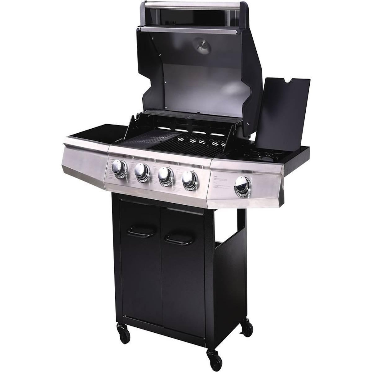 Habitat et Jardin Barbecue gaz  Bingo 5  - 5 Brûleurs dont 1 latéral - 15.2kW + Housse protection - Noir