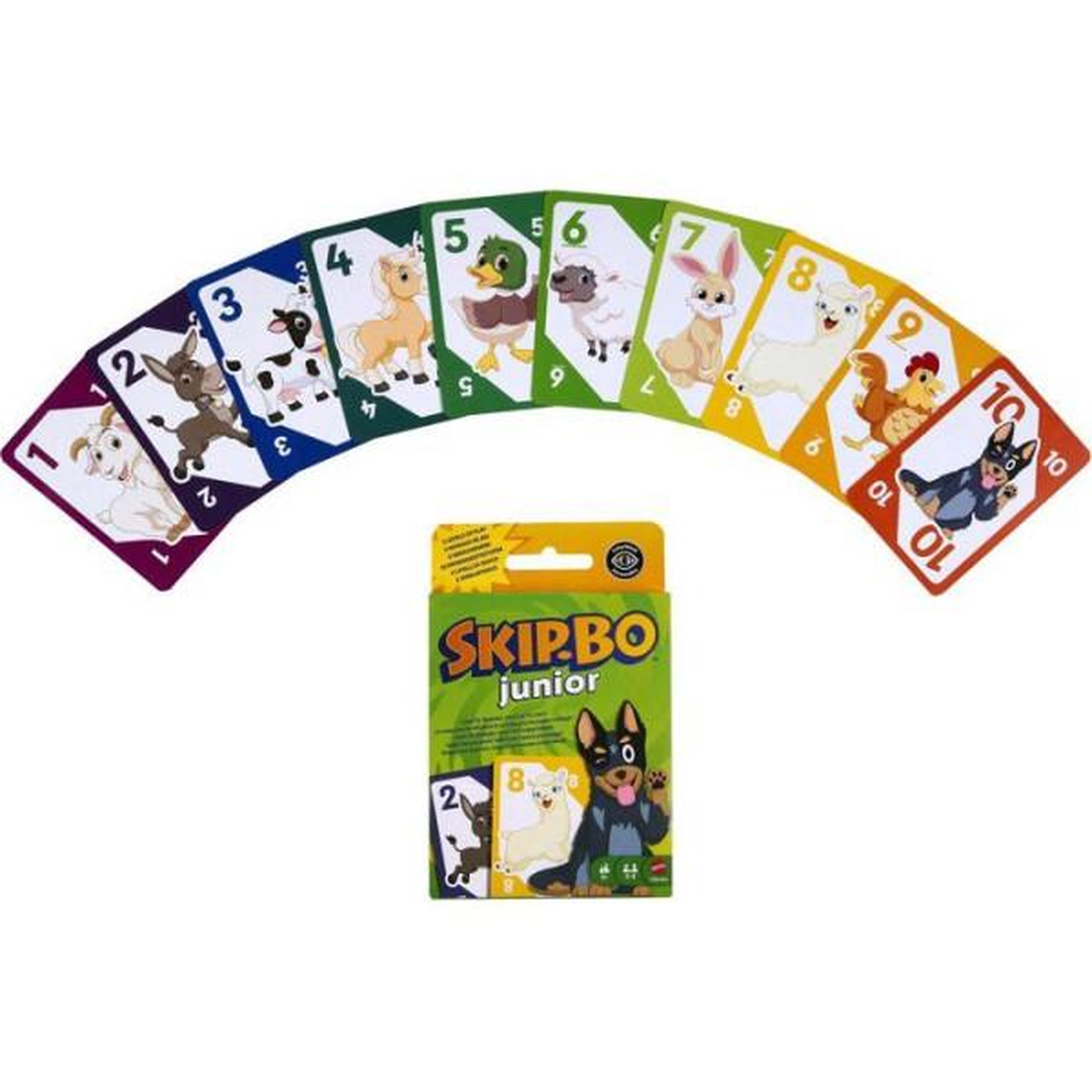 Voir la diapositive 5 : MATTEL GAMES Jeu de cartes - MATTEL GAMES - Skip-Bo Junior JTP66 - 2 niveaux - Éducatif - Apprentissage