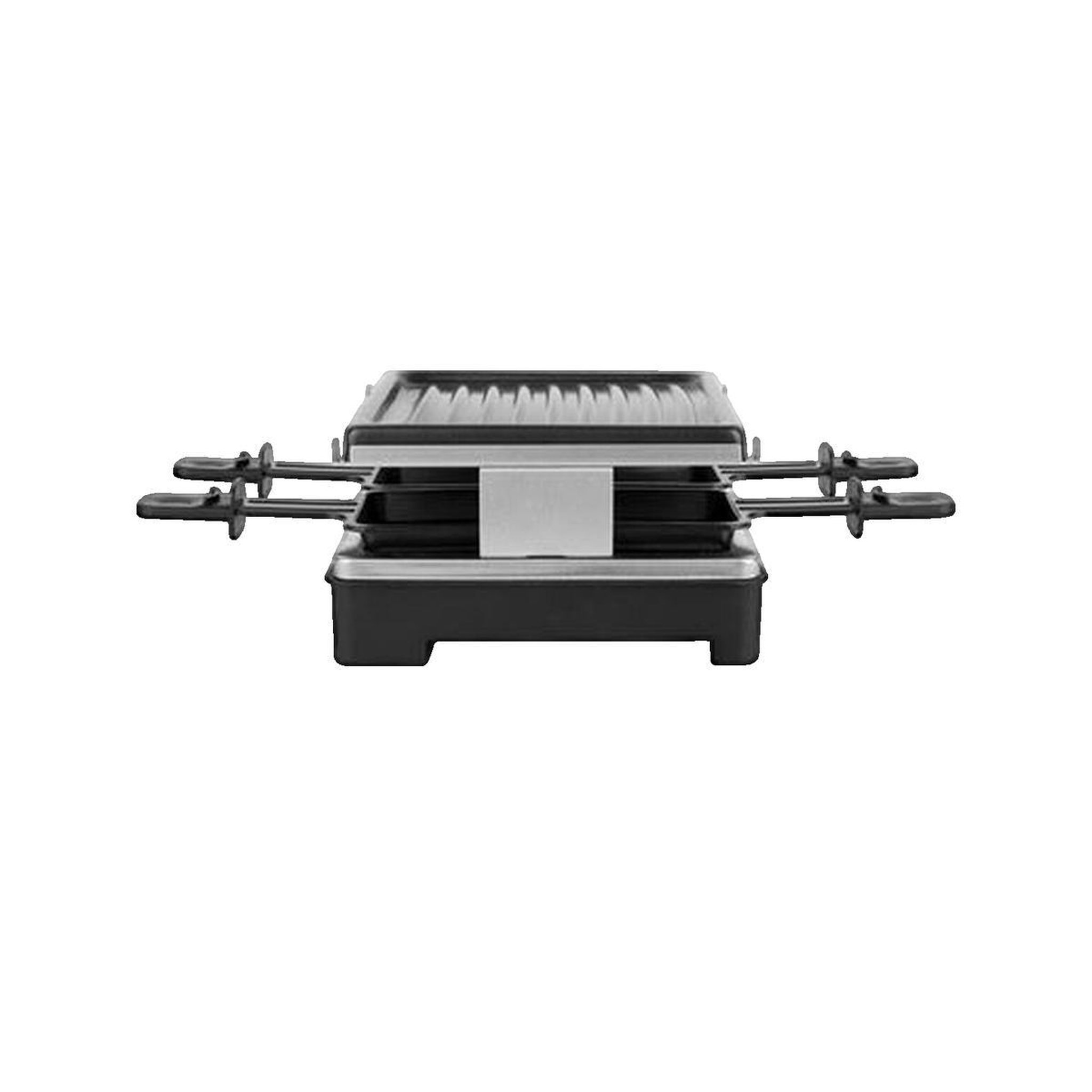 Voir la diapositive 3 : WEASY WEASY LUGA40 - Appareil a raclette et grill 4 personnes - 600W - Revetement anti-adhesif - 19,7x19,7cm - Plaque amovible