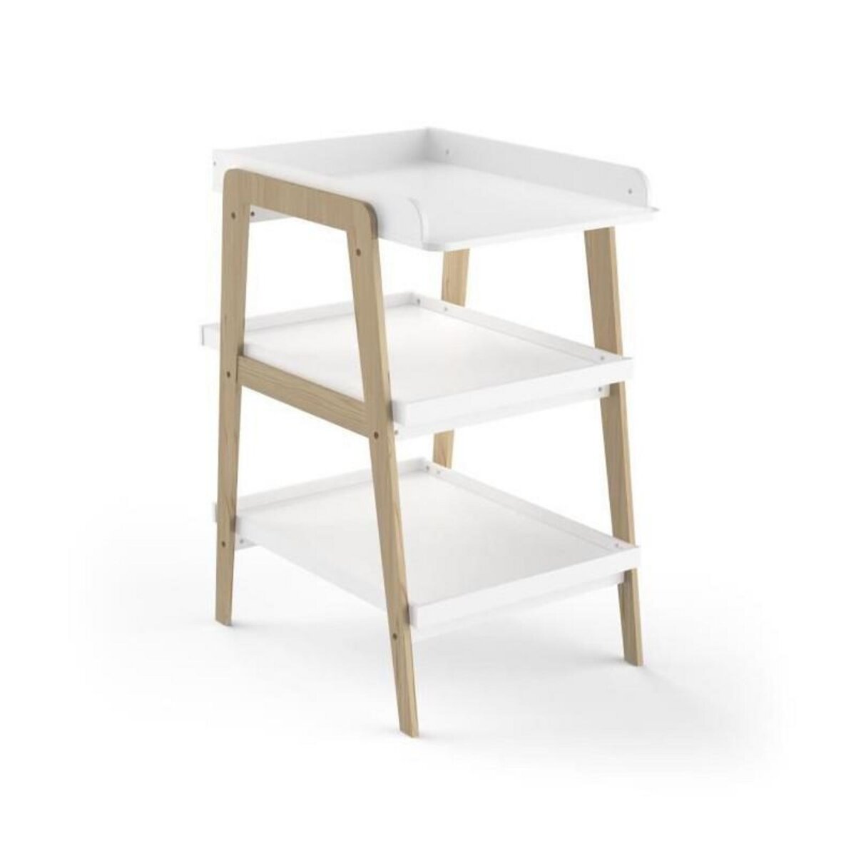 Demeyere Table a langer TSUGA - Bois massif et MDF - L.58 x P.71,1 x H.101,2 cm - Pour matelas 50x70 cm - Blanc mat