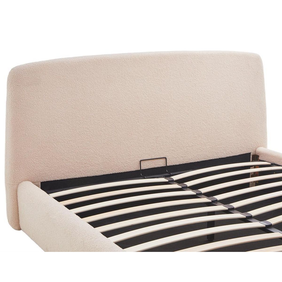 BEST MOBILIER Juliette - lit coffre - 160x200 cm - en tissu bouclette