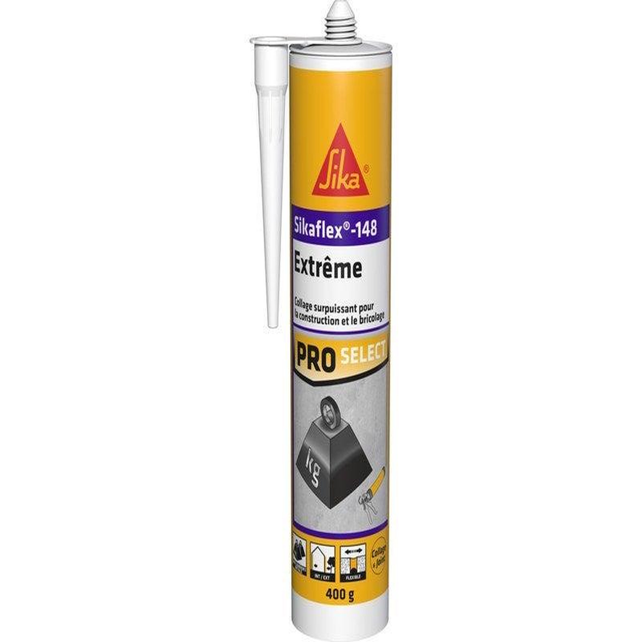 Sika Mastic colle extrême SIKAFLEX-148 SIKA blanc, 400 g