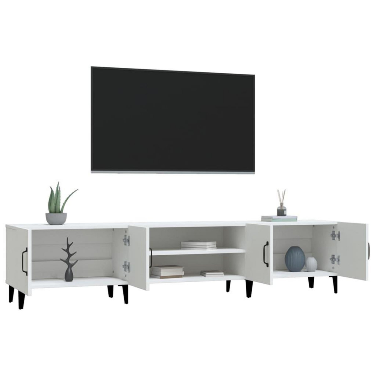 VIDAXL Meuble TV blanc 180x31,5x40 cm bois d'ingenierie