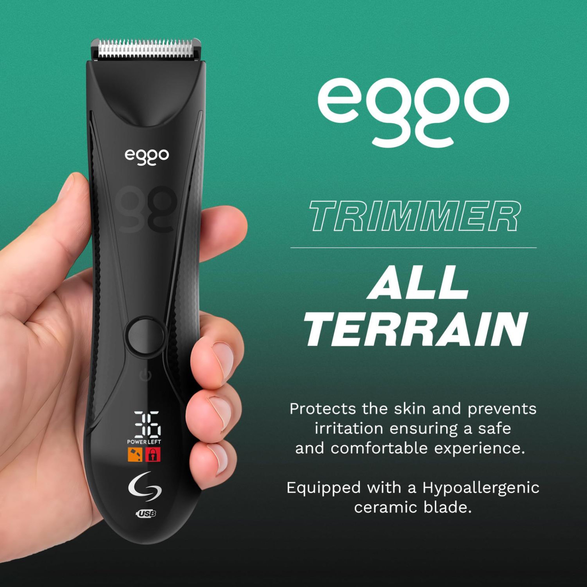 Voir la diapositive 2 : Gama Ga.Ma Italy Professional Épilateur Eggo GM6026 Tondeuse Corps, Lame en Céramique 35mm, Avec/Sans Fil, 4 Peignes Guides, Recharge USB, pour Homme et Femme