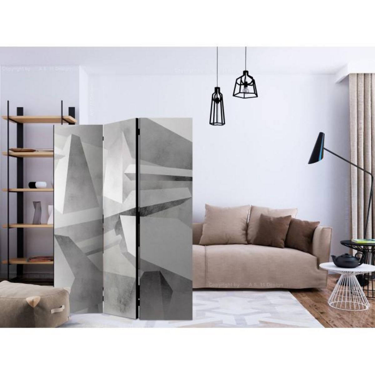 Paris Prix Paravent 3 Volets  Frozen Wings  135x172cm