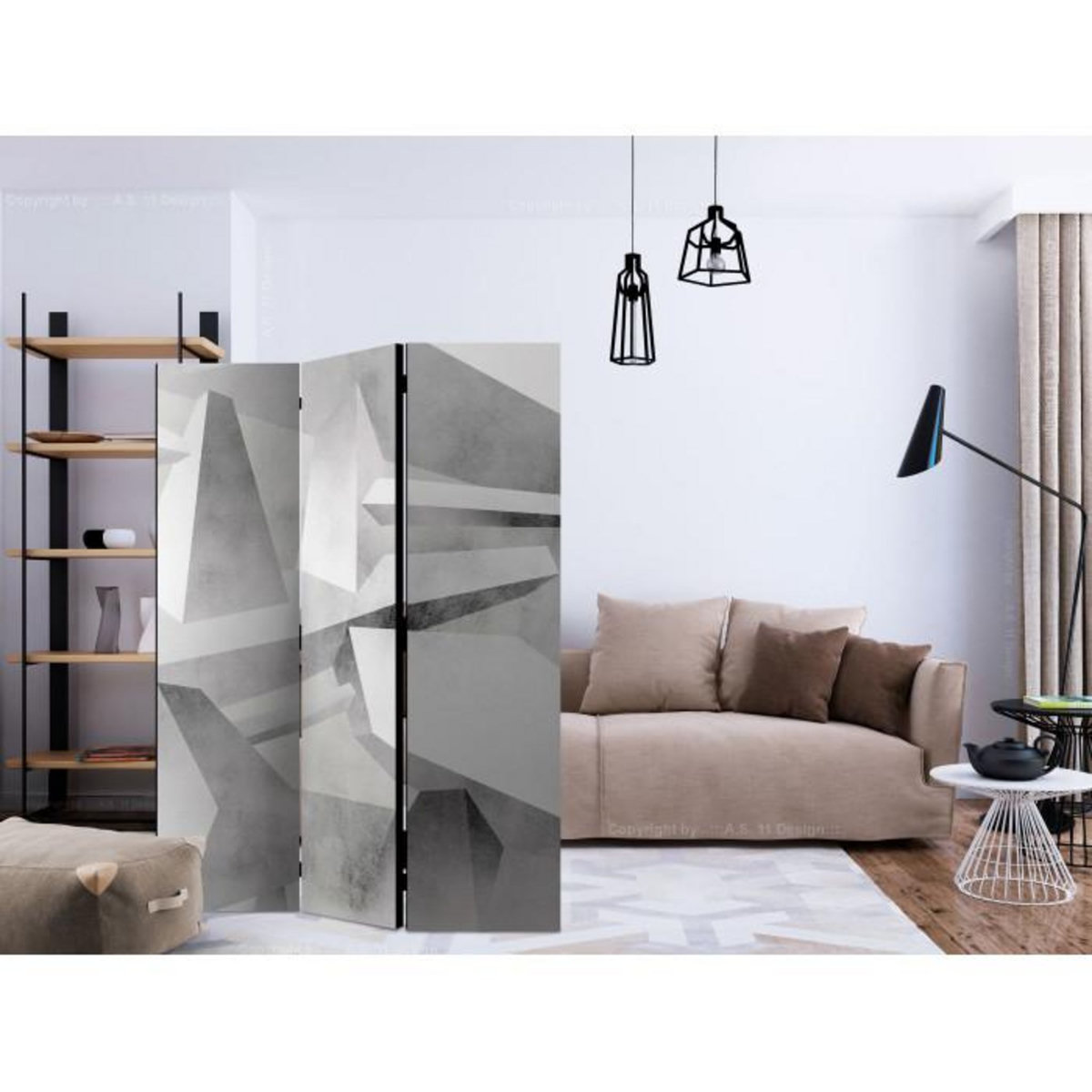 Paris Prix Paravent 3 Volets  Frozen Wings  135x172cm