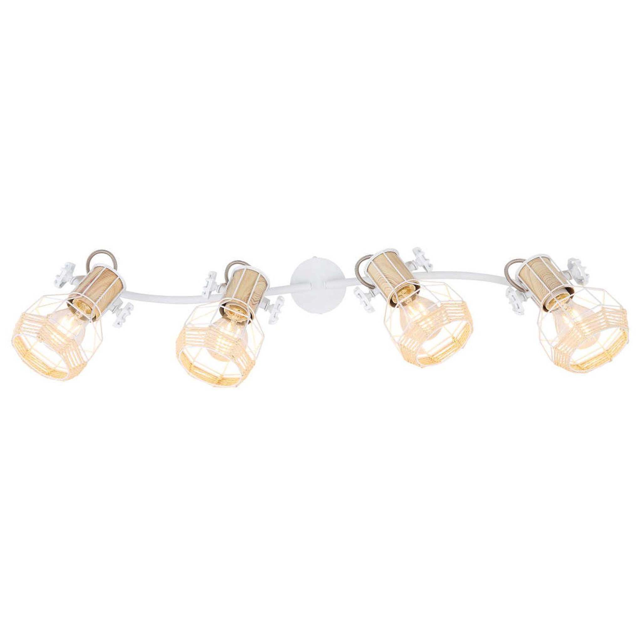 Voir la diapositive 3 : GLOBO Spot plafonnier design scandinave bana - 4 ampoules - blanc