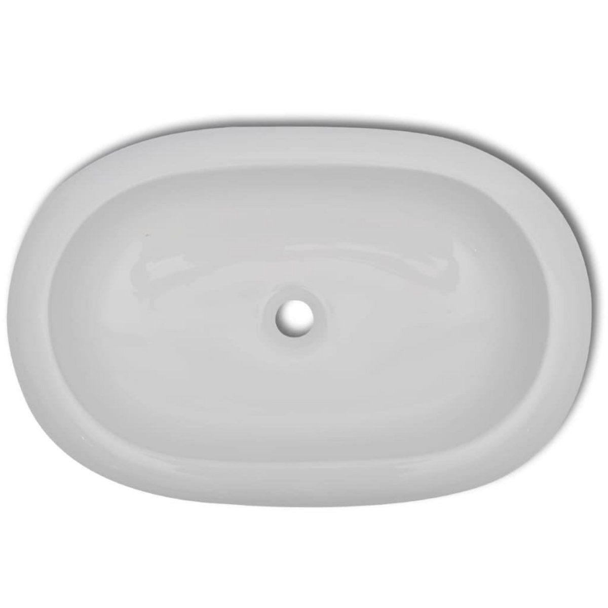 VIDAXL Lavabo en forme ovale Ceramique 63 x 42 cm Blanc