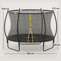 Voir la diapositive 3 : HOMCOM Trampoline de jardin Ø305 cm - couvre-ressort, filet de sécurité porte zippée verrouillable inclus - acier noir