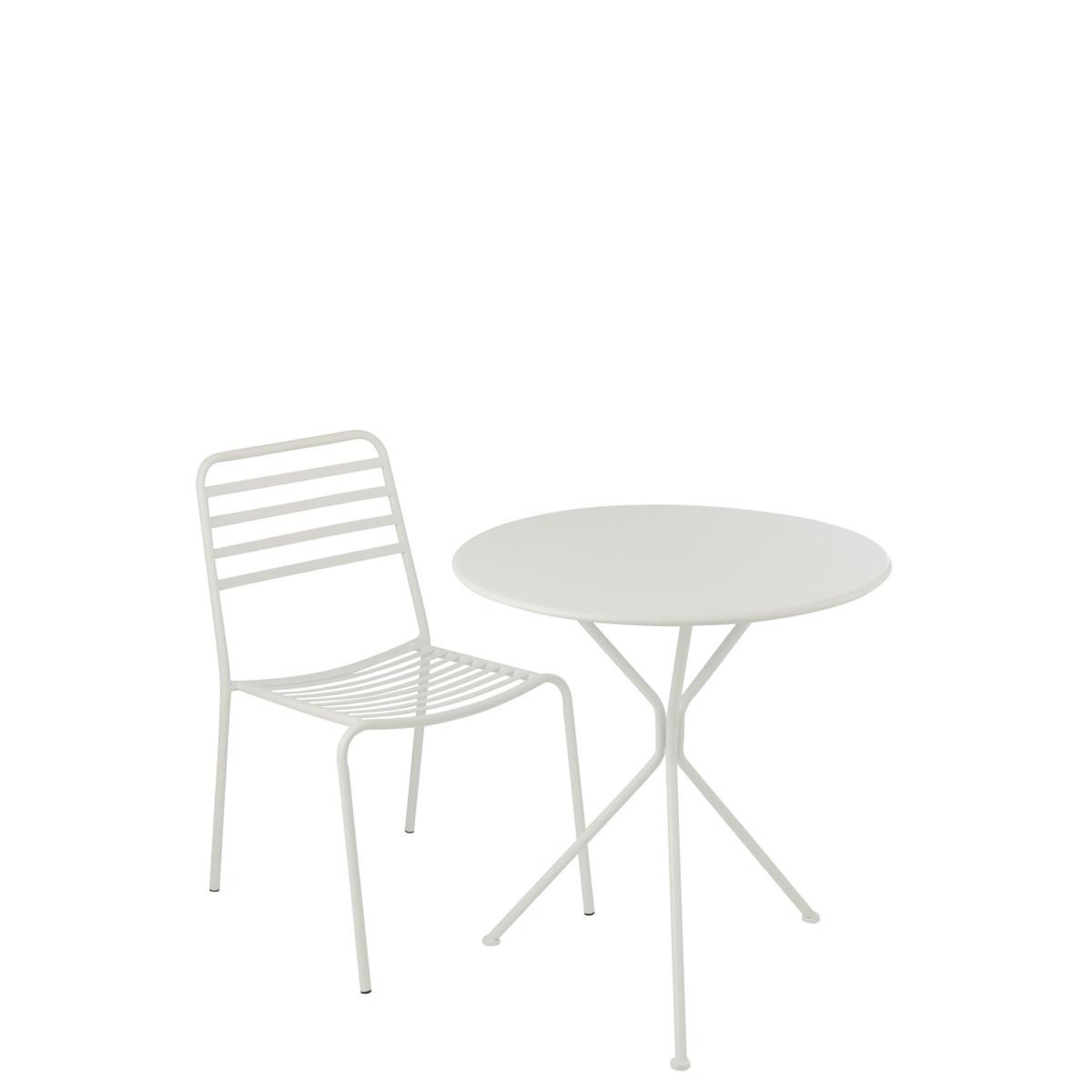 Voir la diapositive 4 : J-LINE Table de jardin en métal  tripod  72cm blanc