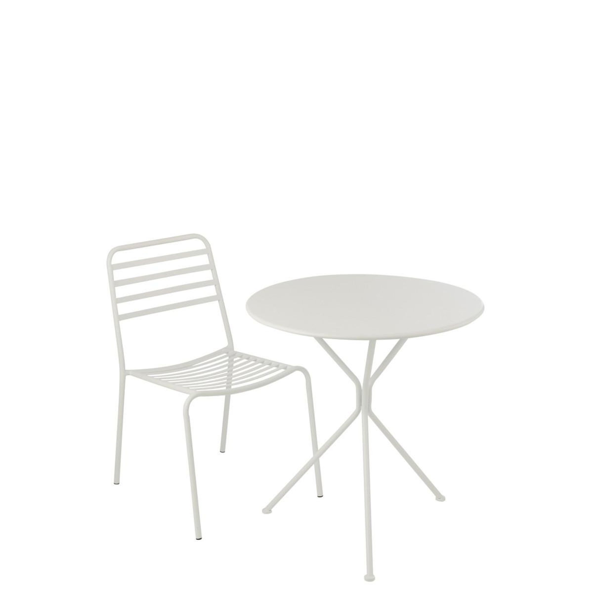 Paris Prix Table de Jardin en Métal  Tripod  72cm Blanc