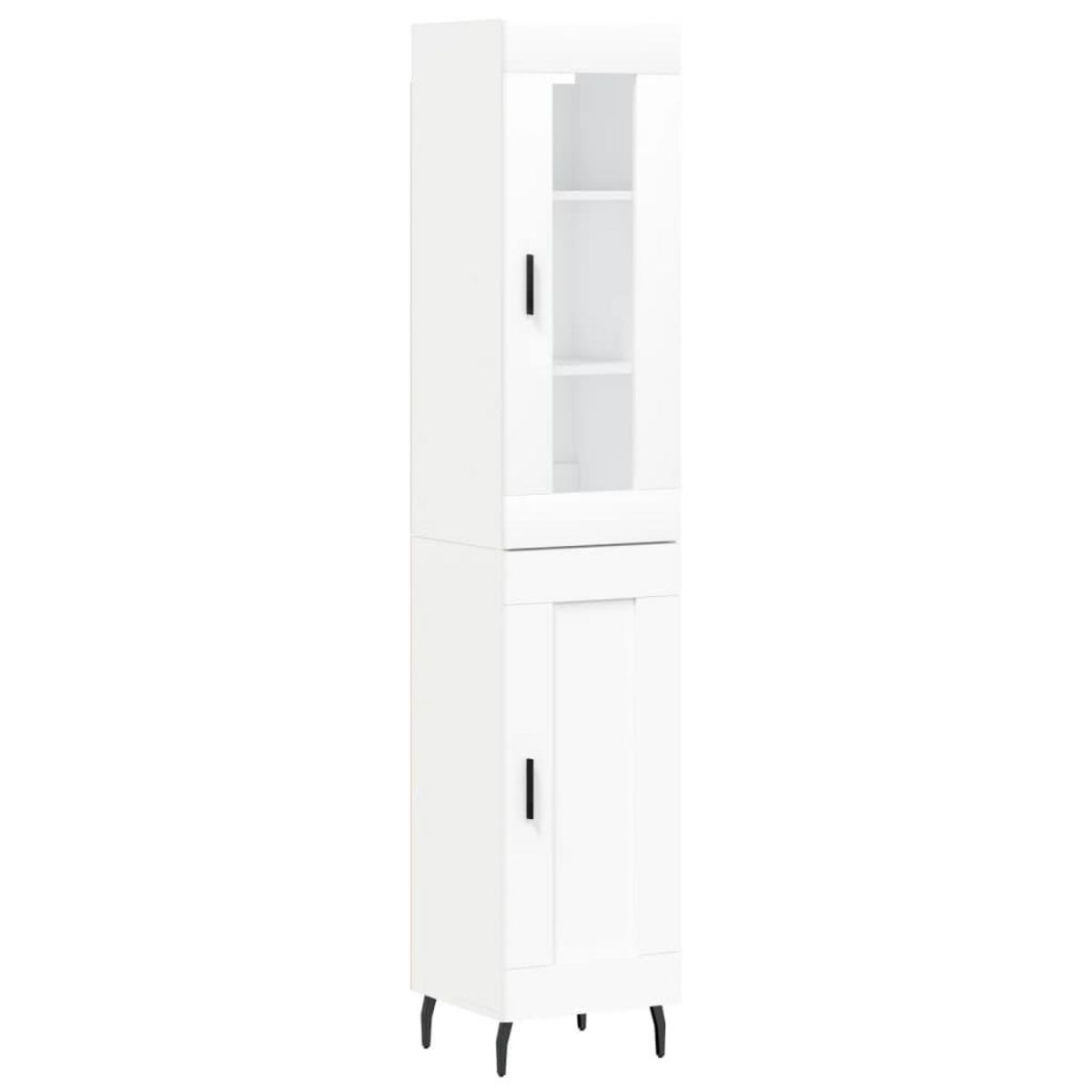 VIDAXL Buffet haut Blanc 34,5x34x180 cm Bois d'ingenierie