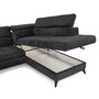 Voir la diapositive 3 : LISA DESIGN Marlo - canapé d'angle droit 5 places convertible avec coffre et têtières en velours texturé