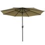 Voir la diapositive 4 : OUTSUNNY Parasol octogonal inclinable Ø 2,67 x 2,4 m lumineux solaire 24 LED polyester haute densité 180 g/m² kaki