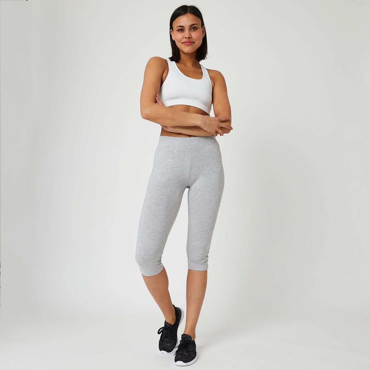 INEXTENSO Legging court de sport gris femme
