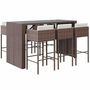 Voir la diapositive 2 : VIDAXL Ensemble de bar de jardin avec coussins 7 pcs marron poly rotin