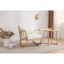 Voir la diapositive 2 : Habitat et Jardin Fauteuil à bascule style scandinave bouclette et bois   Clinton   - Beige
