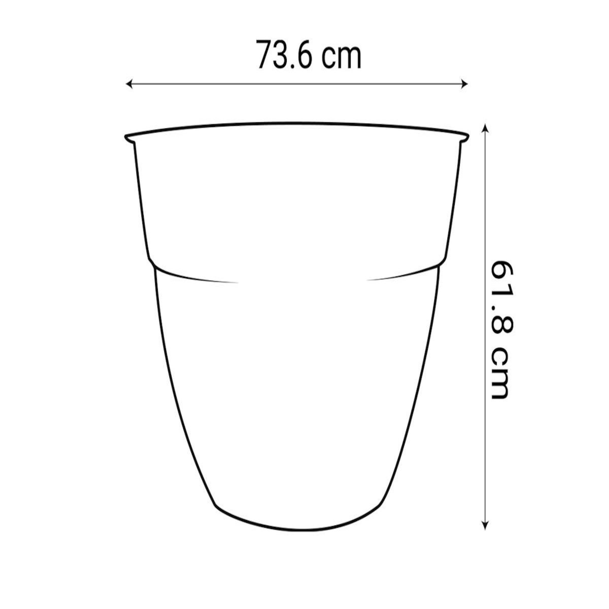 Eda Pot de fleur rond Osaka Ø 70 x H.61,8 cm Gris anthracite - Eda