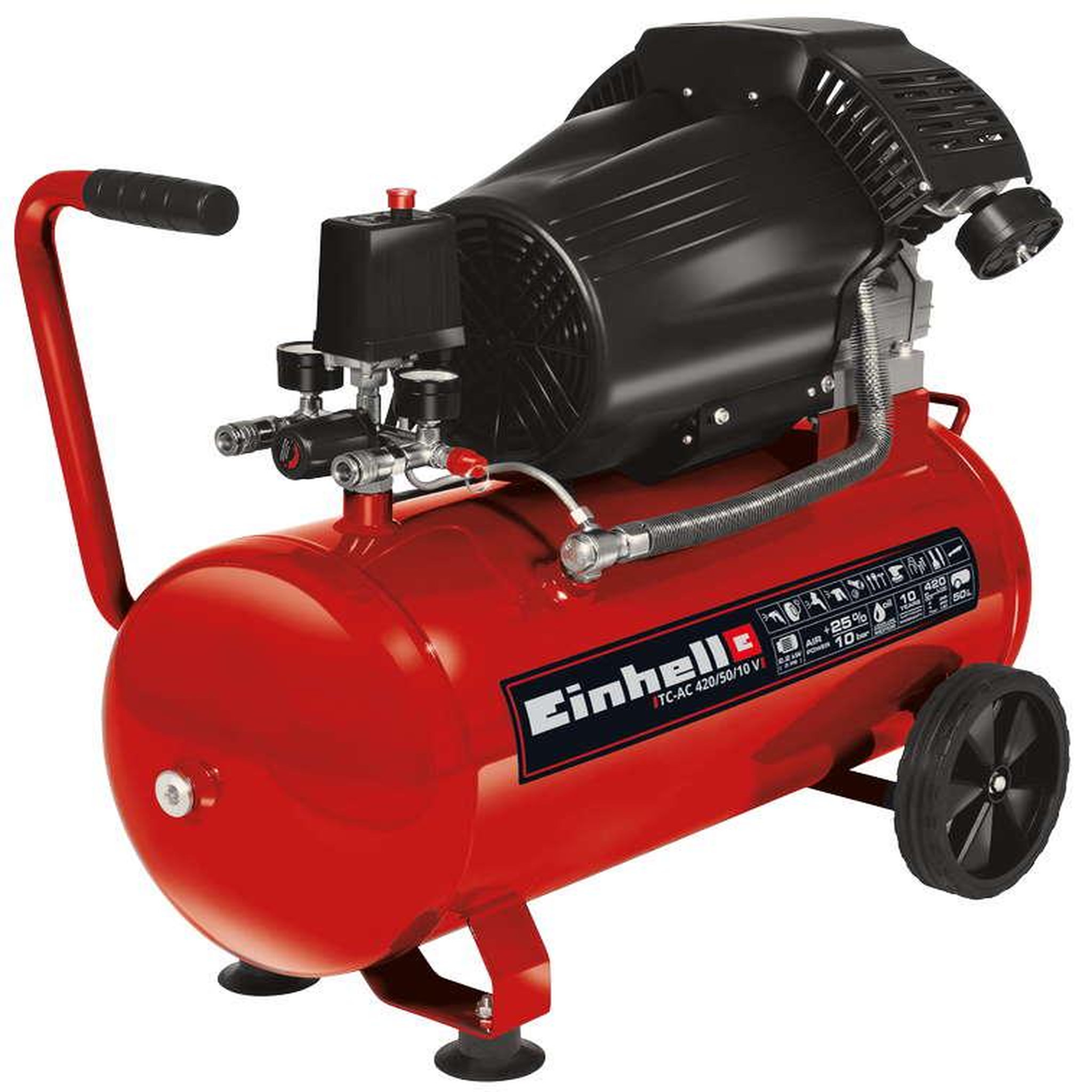 Einhell Compresseur TC-AC 420/50/10 V - Puissance d'aspiration 420 l/min - Pression max. 10 bar - 2200W