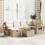 Voir la diapositive 1 : VIDAXL Salon de jardin avec coussins 7 pcs beige resine tressee